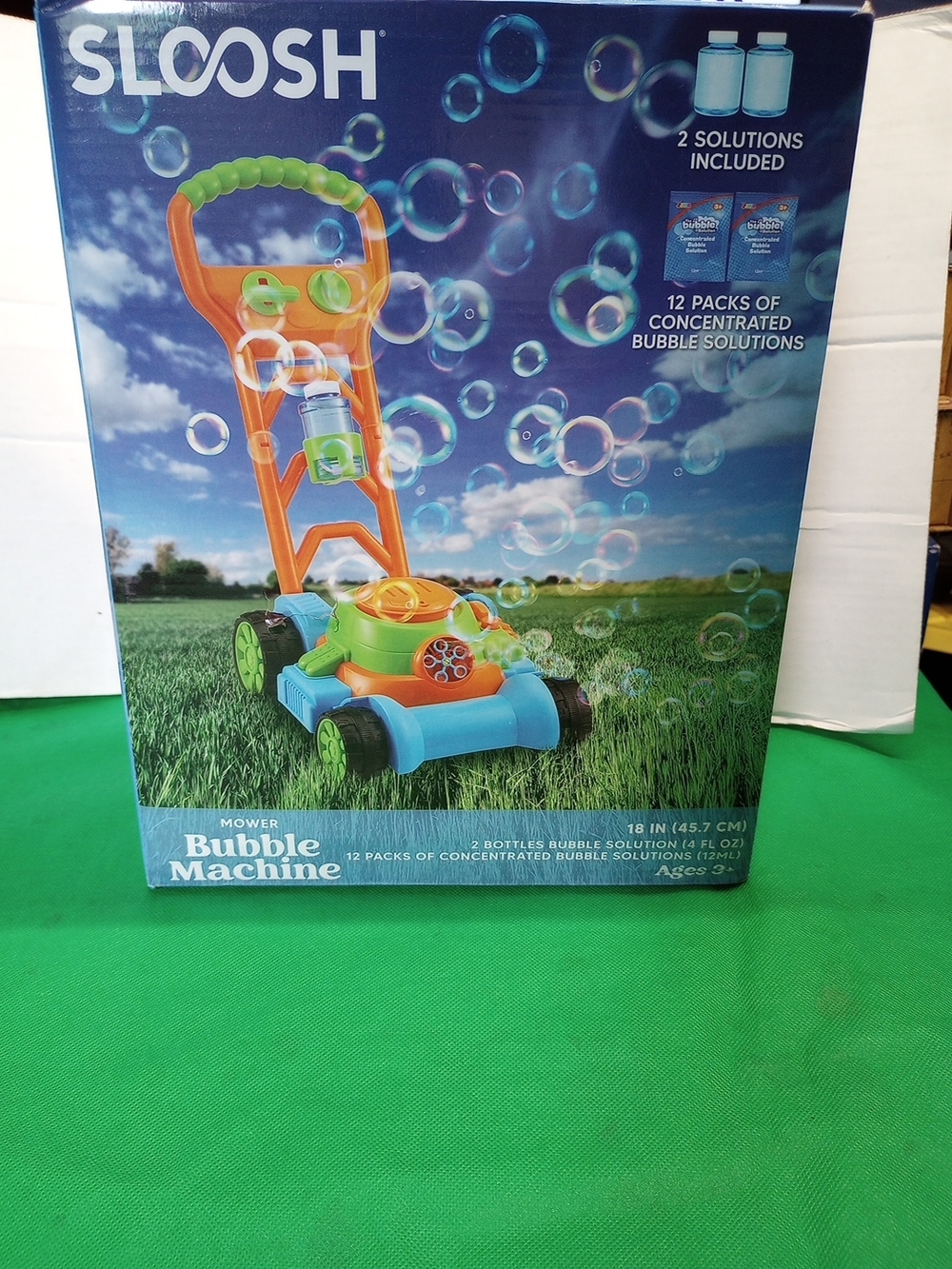 Orange & Blue Bubble Mower Toy - Kids Bubble Machine